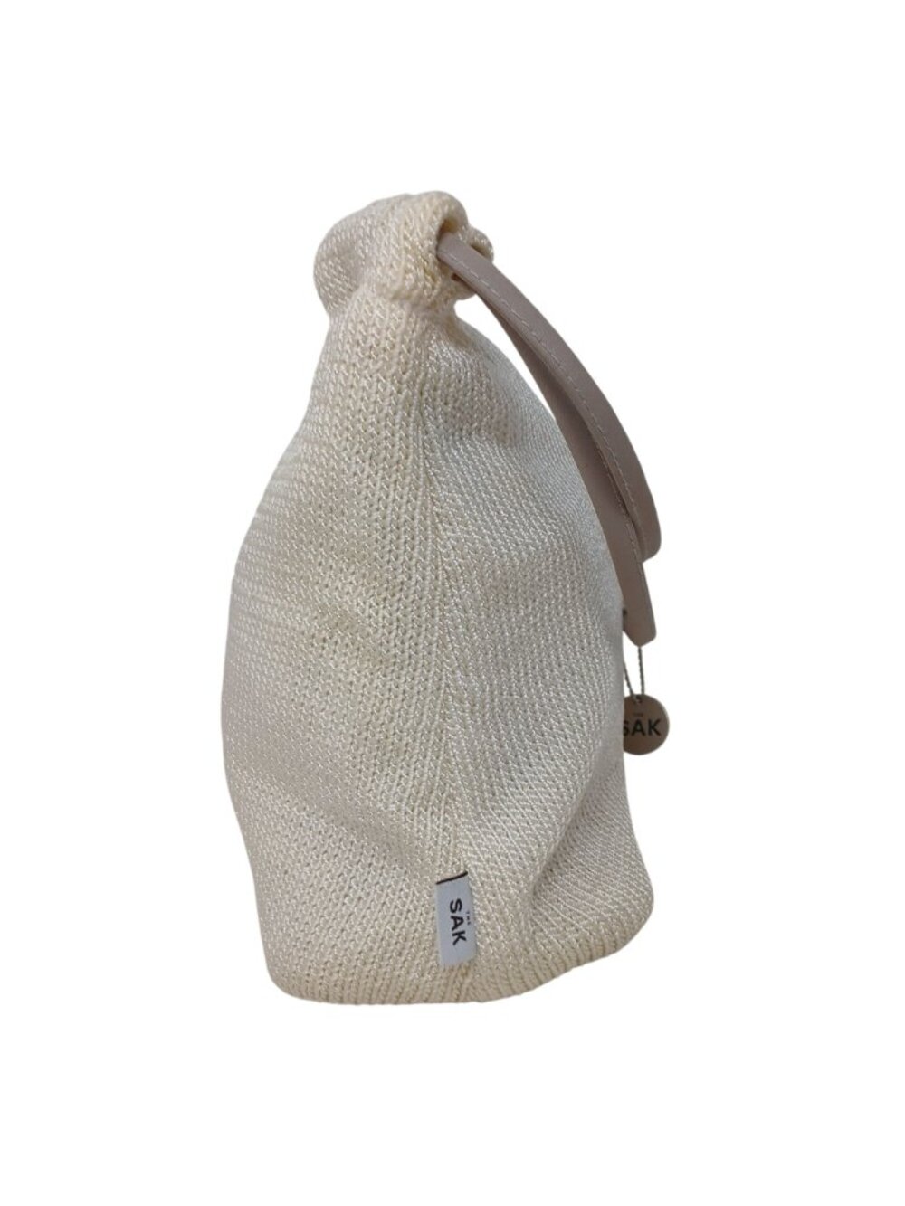 The Sak Womens Ivory Knit Bucket Bag With Double Strap Snap #I-4 - Picture 2 of 15